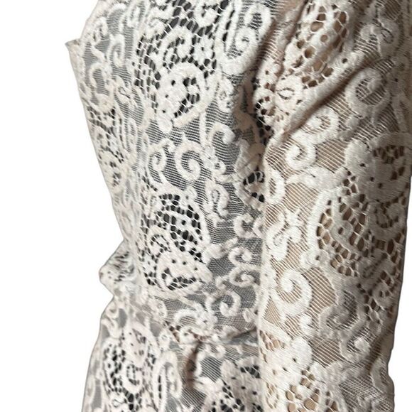 NWT MSGM One-Shoulder Lace Beige Dress (018) - Picture 10 of 16